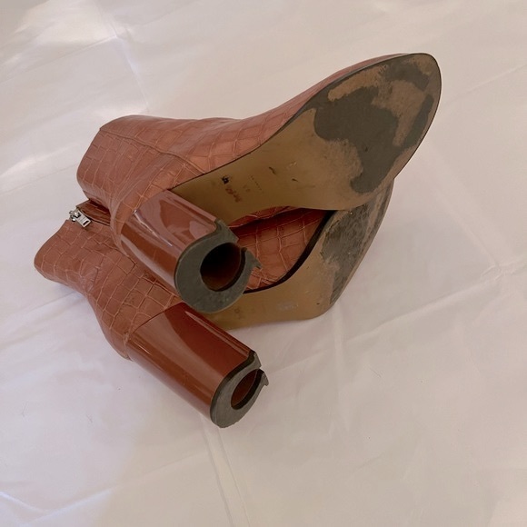 Brielle Croc-Embossed Leather Ankle Boots - Picture 6 of 6